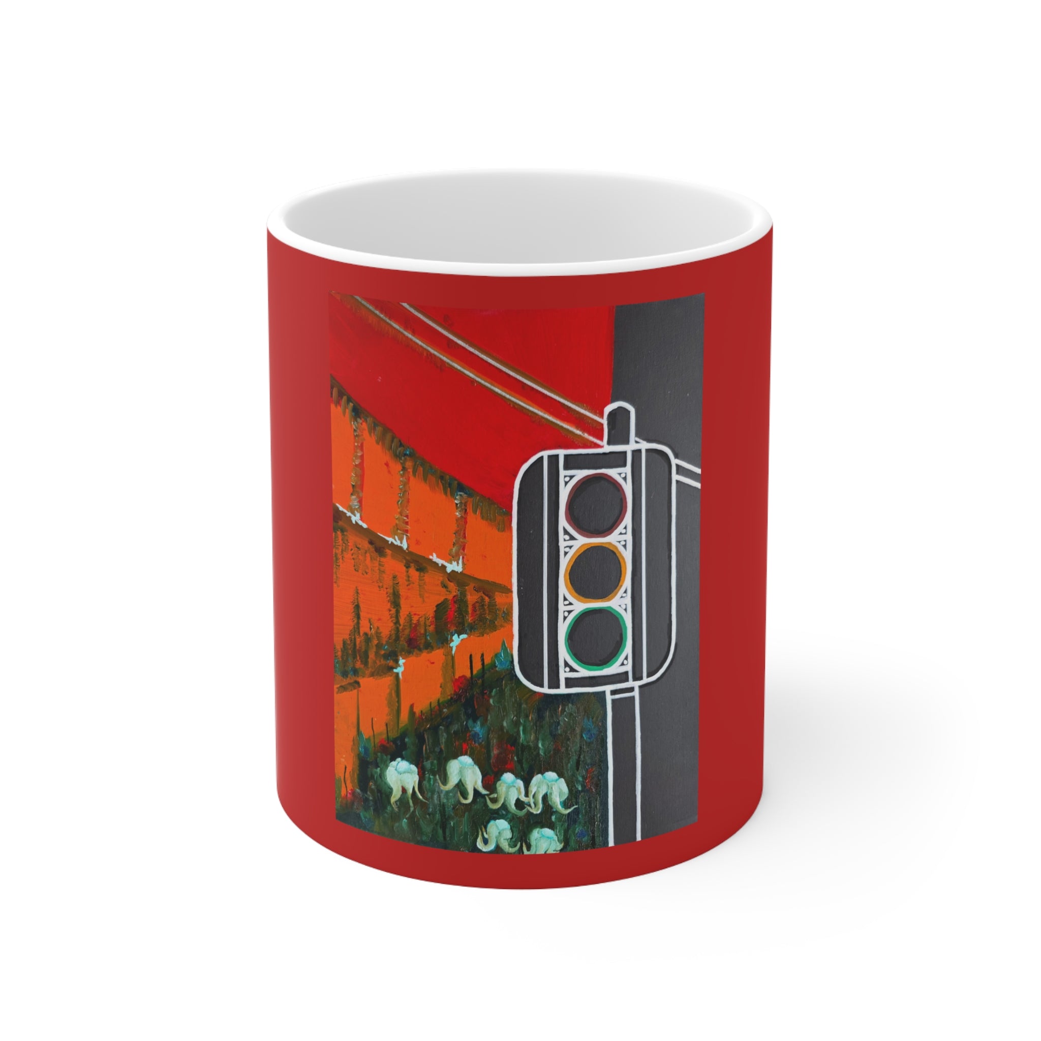 Different States Ceramic Mug – Urban Traffic Signal Art Coffee Cup 11oz