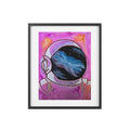 Contemplations Framed Poster — Cosmic  Astronaut Helmet Mirror Visor Art