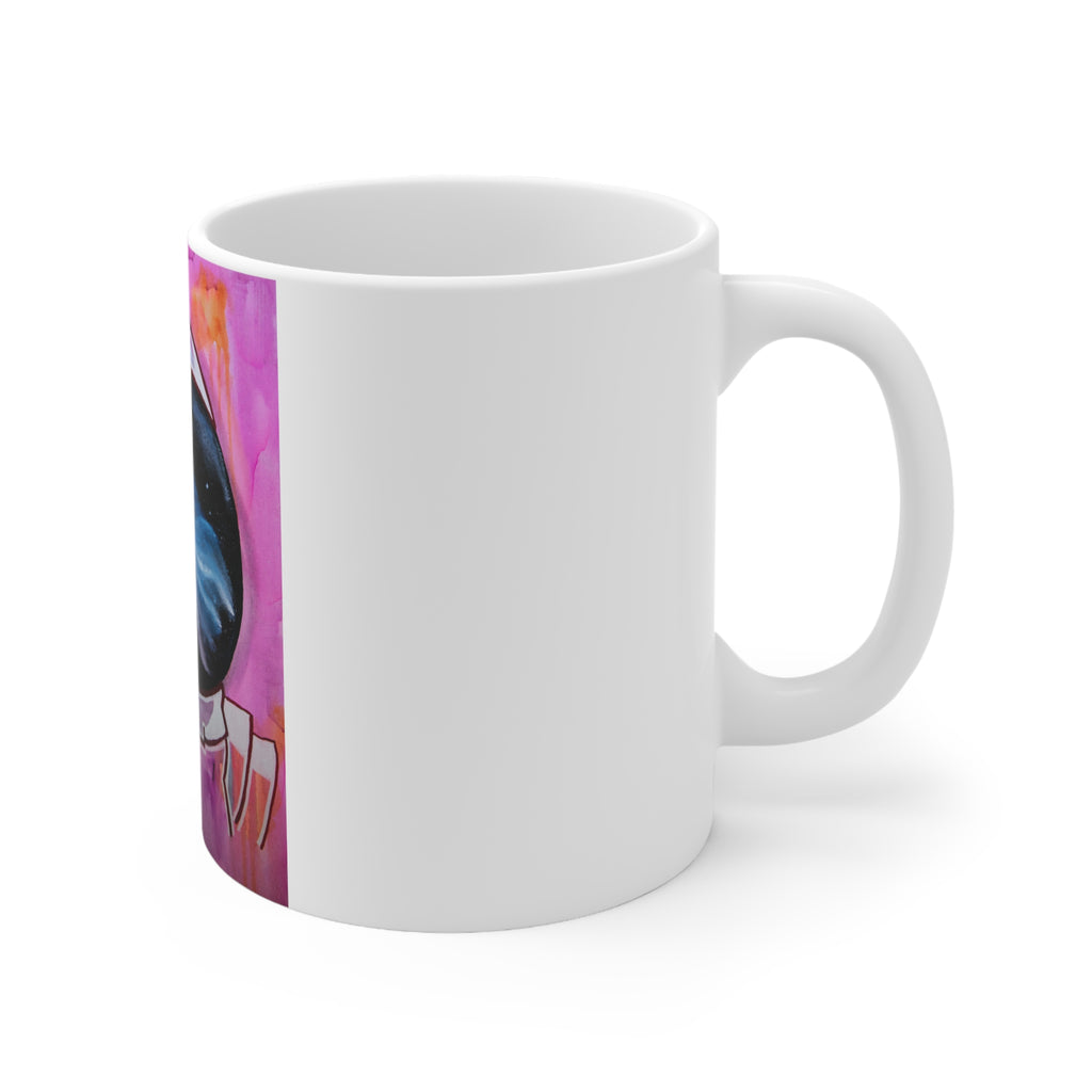 Contemplations Ceramic Mug — Cosmic Helmet Ceramic Coffee Cup 11oz
