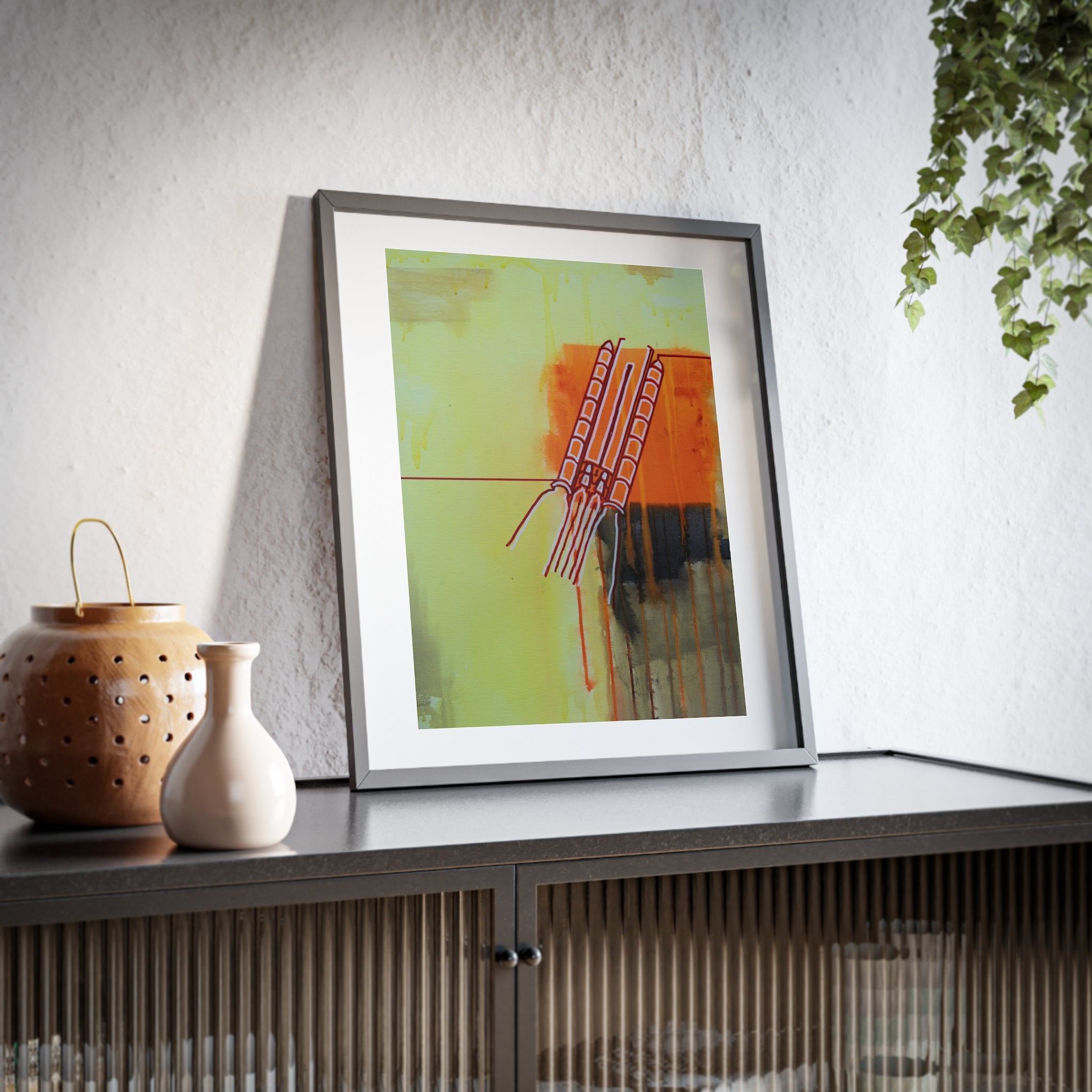 Rocket Topless Framed Poster — Yellow Orange Black