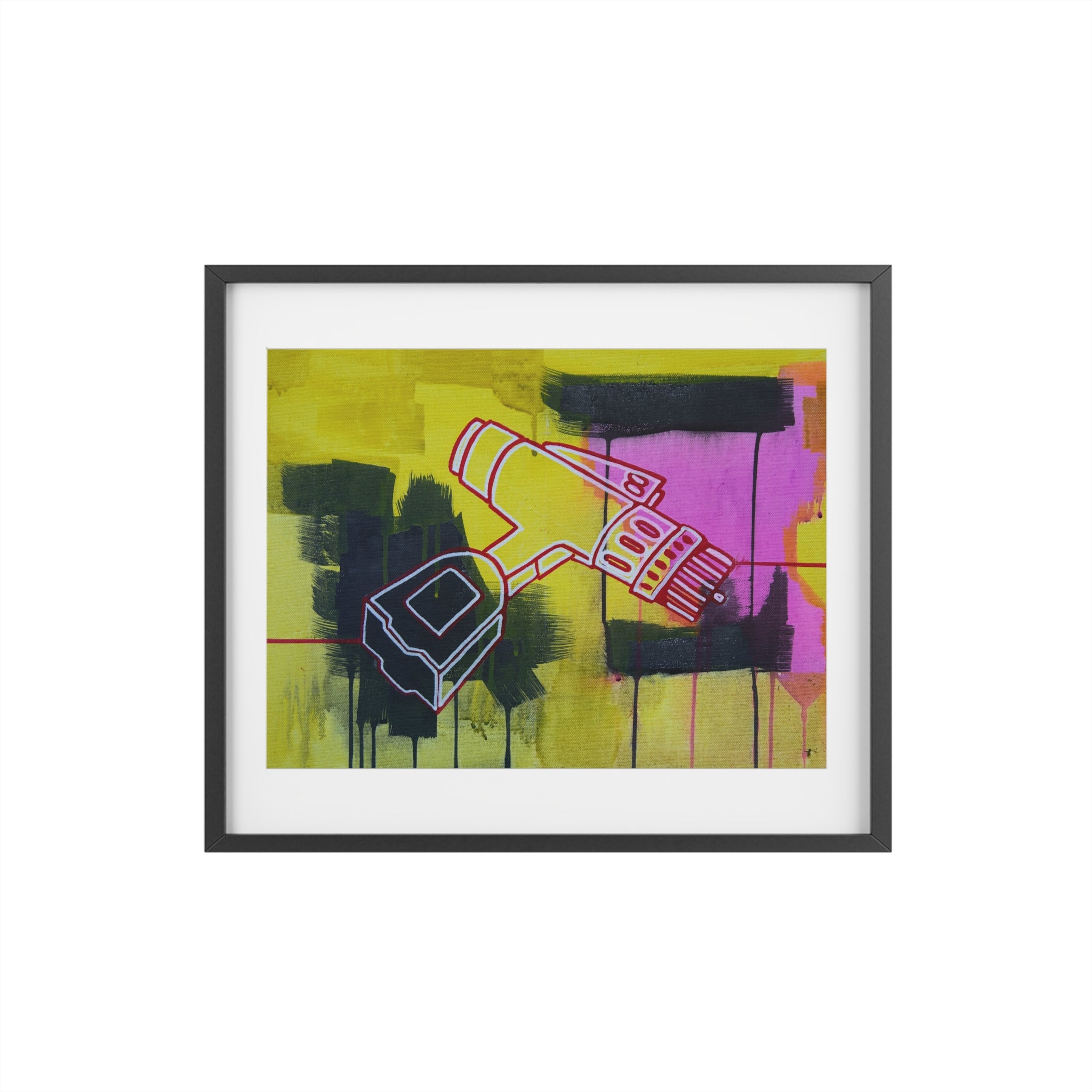 Welder Run Framed Poster — Yellow Pink Space Art
