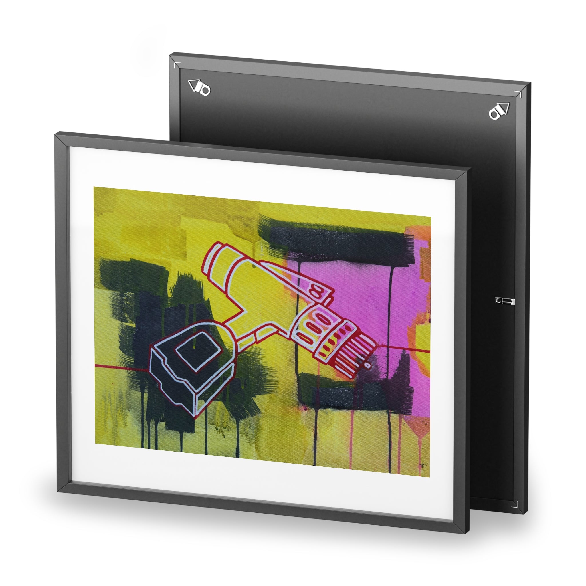Welder Run Framed Poster — Yellow Pink Space Art