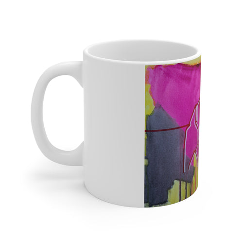 Astroguy Ceramic Mug — Colorful Neon Space Coffee Cup 11oz