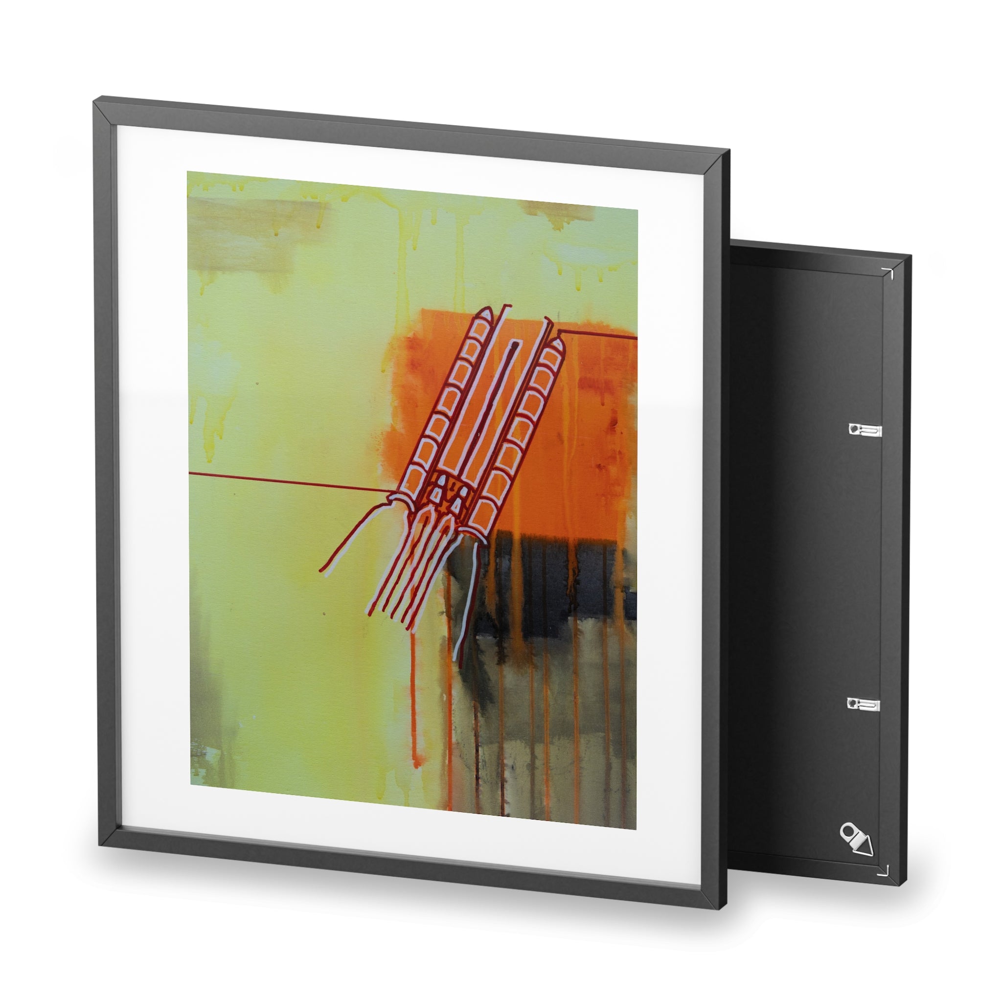 Rocket Topless Framed Poster — Yellow Orange Black