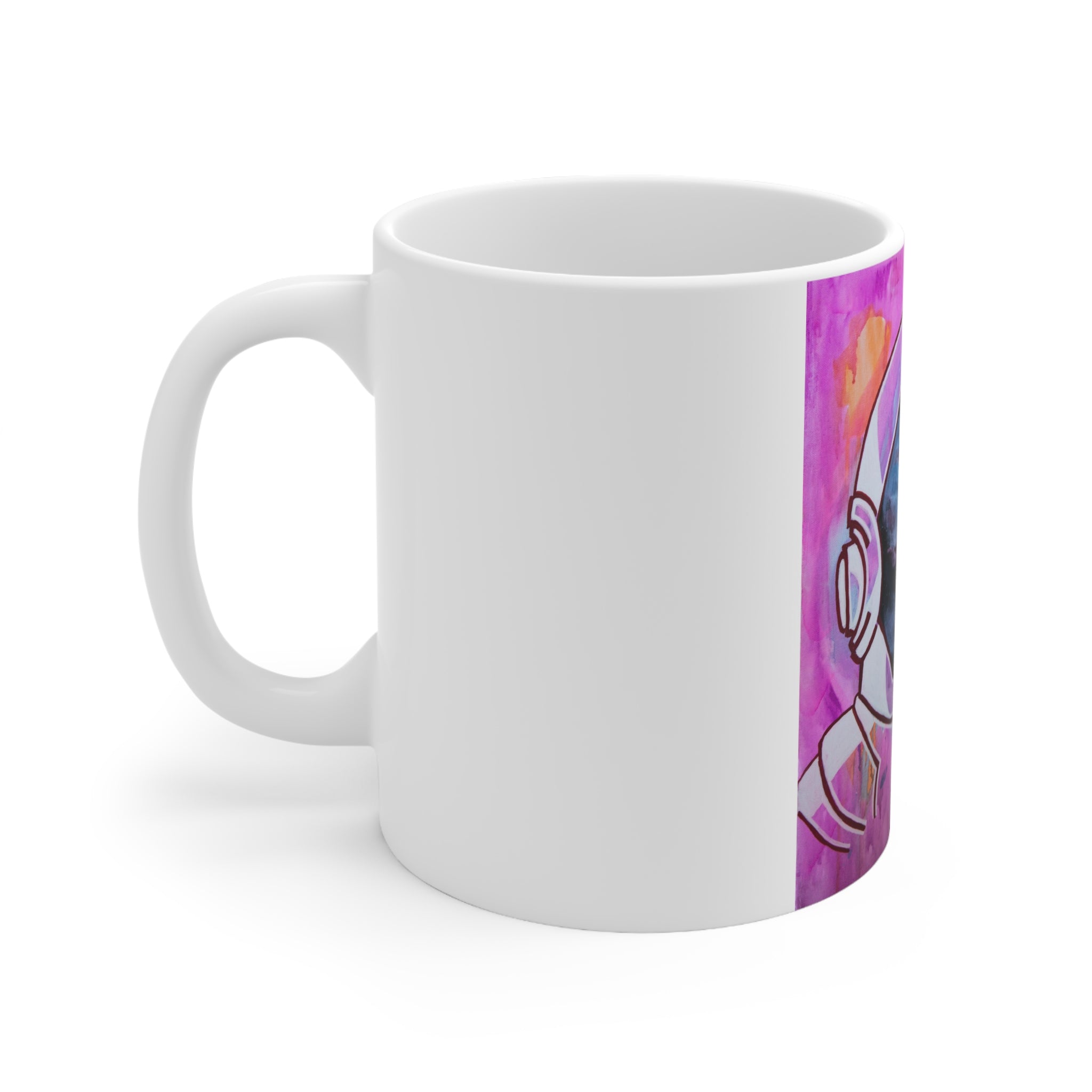 Contemplations Ceramic Mug — Cosmic Helmet Ceramic Coffee Cup 11oz